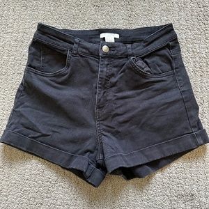H&M Black Denim Shorts